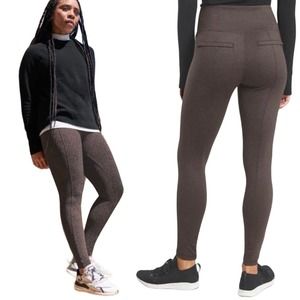 ATHLETA Women's Delancy Houndstooth Tight Legging Coffeehouse Black Size Large